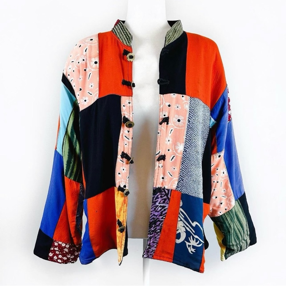 vintage kosi bali patchwork jacket boho colorful funky